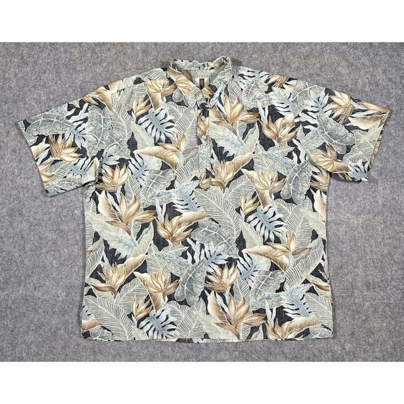 Tori Richard Hawaiian Shirt Men’s XXL Floral 1/4 Button Short Sleeve Beach Boat - Picture 1 of 8